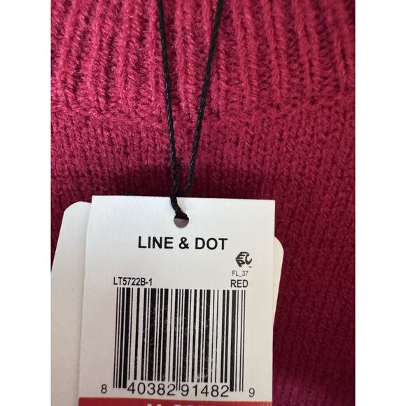 Line & Dot Red Double Layer Sweater Faux Sweater Tie Around Neck Sz XS NWT $100 - Picture 9 of 11